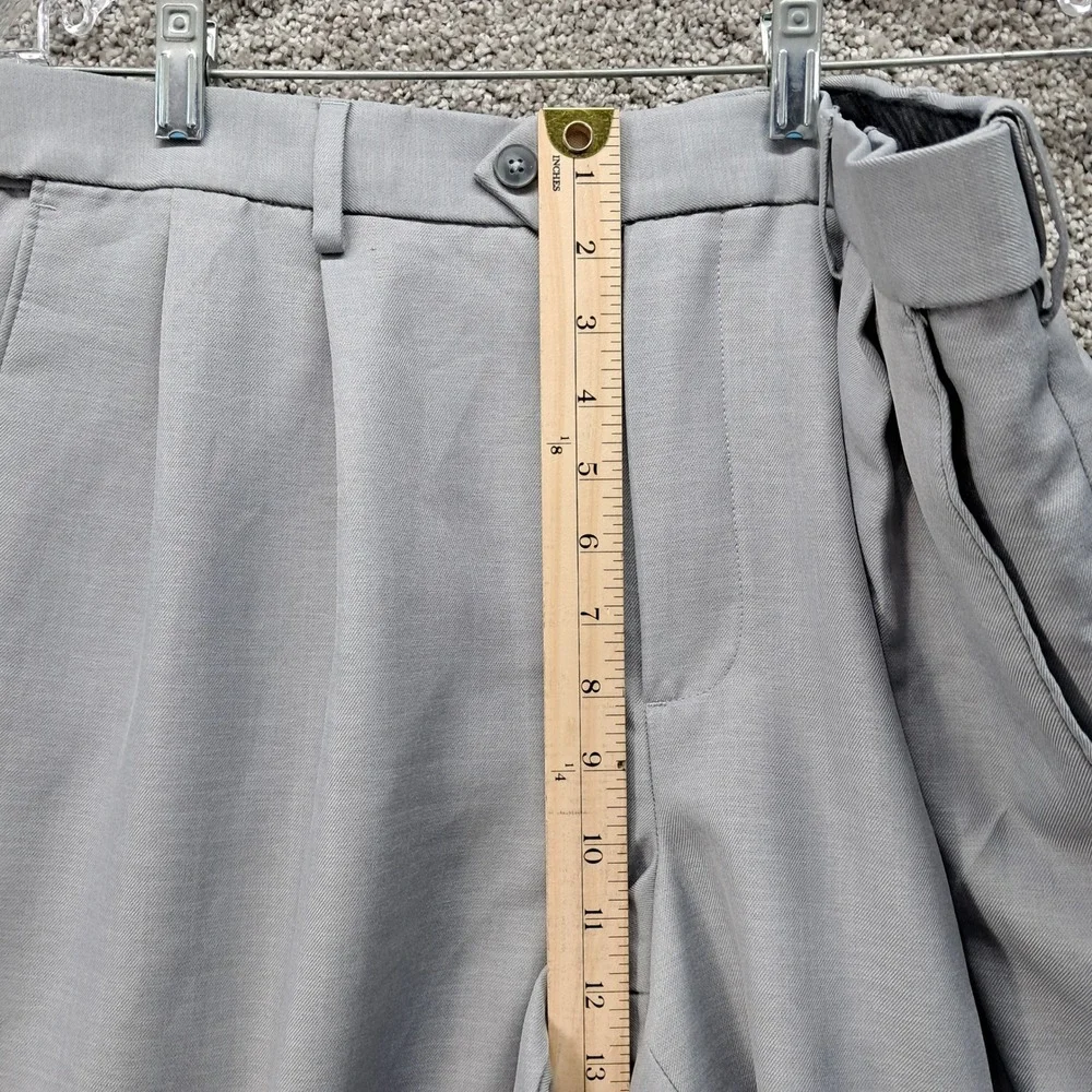 Croft & Barrow Mens Pleated Dress Pants 38x32 Gray Cuffed Straight‎ Leg Trousers